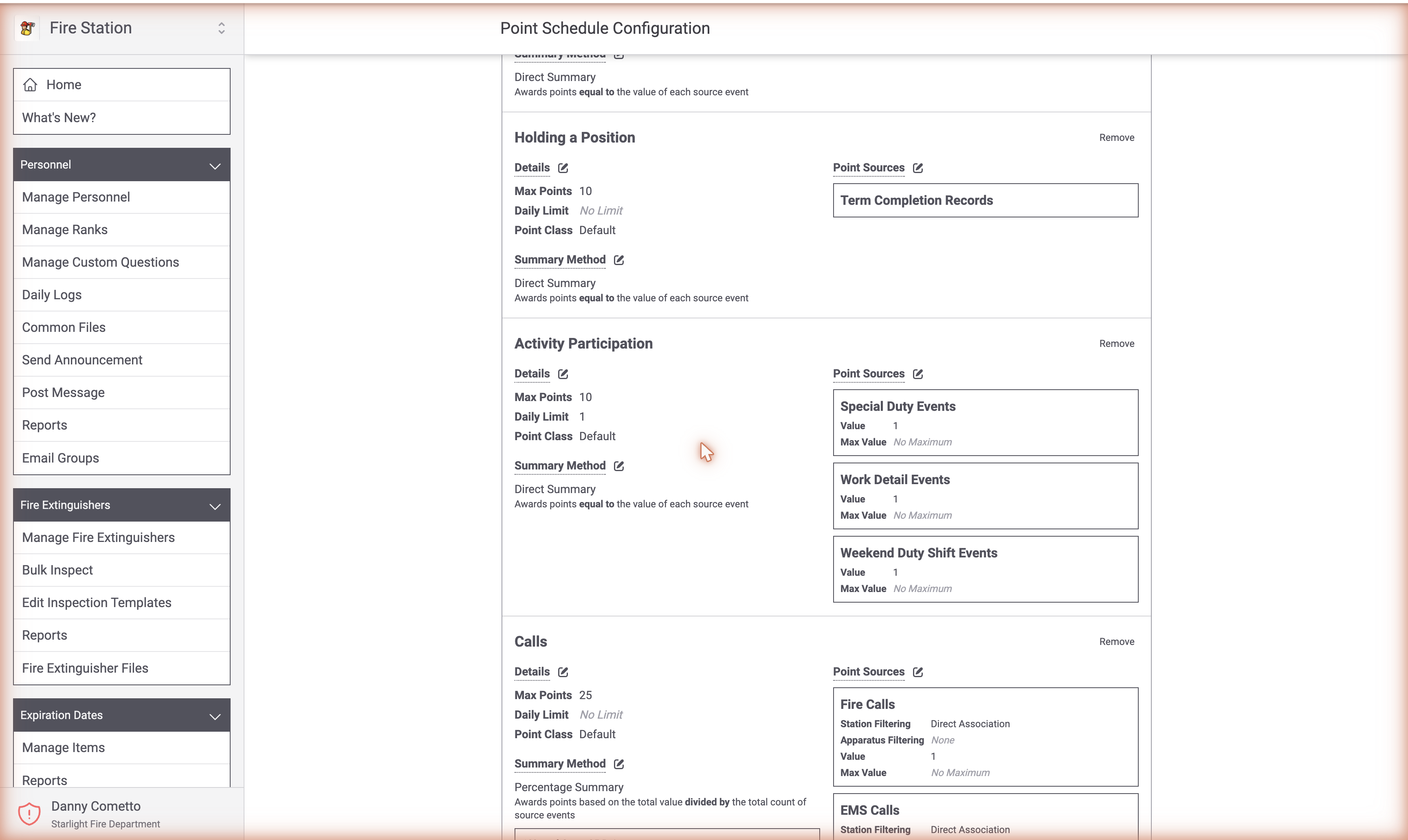 Member activity and participation records in Fire Station Software