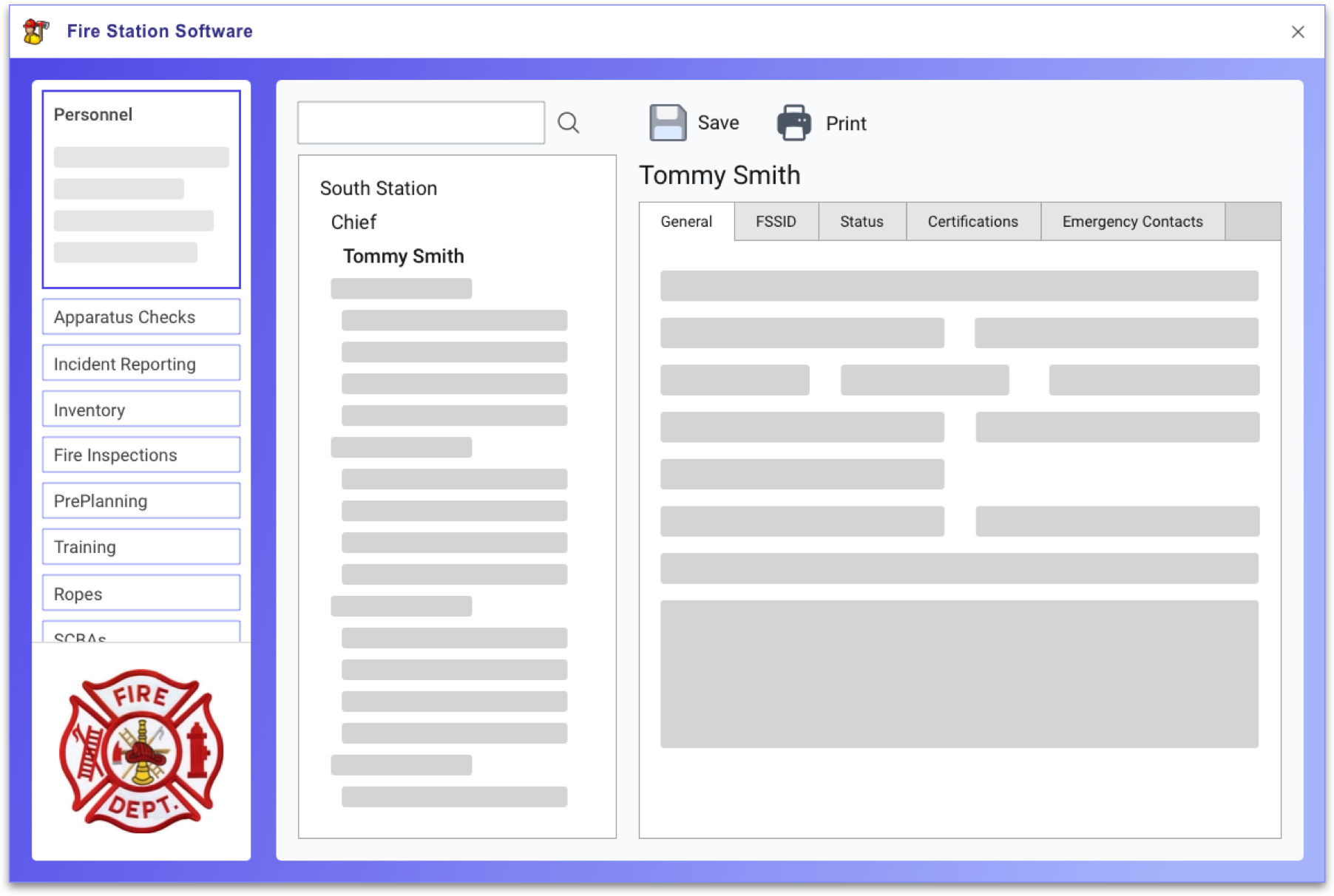 Fire Station Software is a Record Management System (RMS) for Windows.